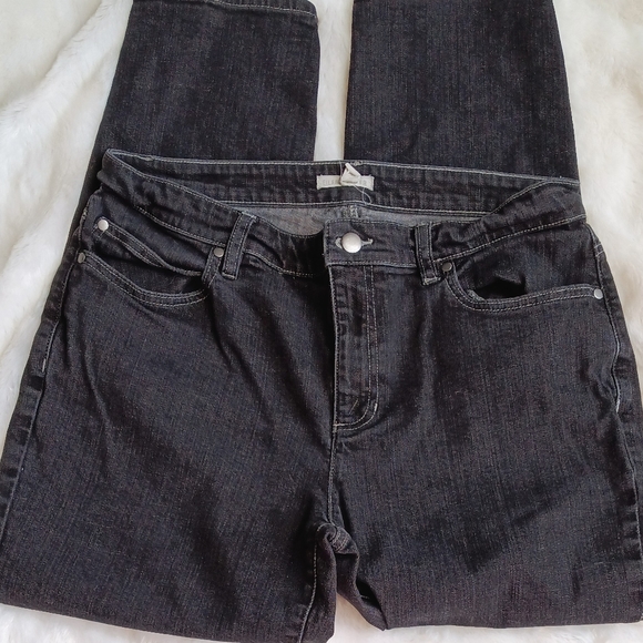 Eileen Fisher Denim - Eileen Fisher straight leg black (washed) jeans size 10